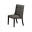 De 2 chaises de salle à manger de style moderne, siège en tissu de polyfibre noir cendré, conception à oreilles avec capitonnage à boutons, structure en bois d'hévéa, foncé pour la pièce 2, tissu, fabrication et bois, cadre agréable