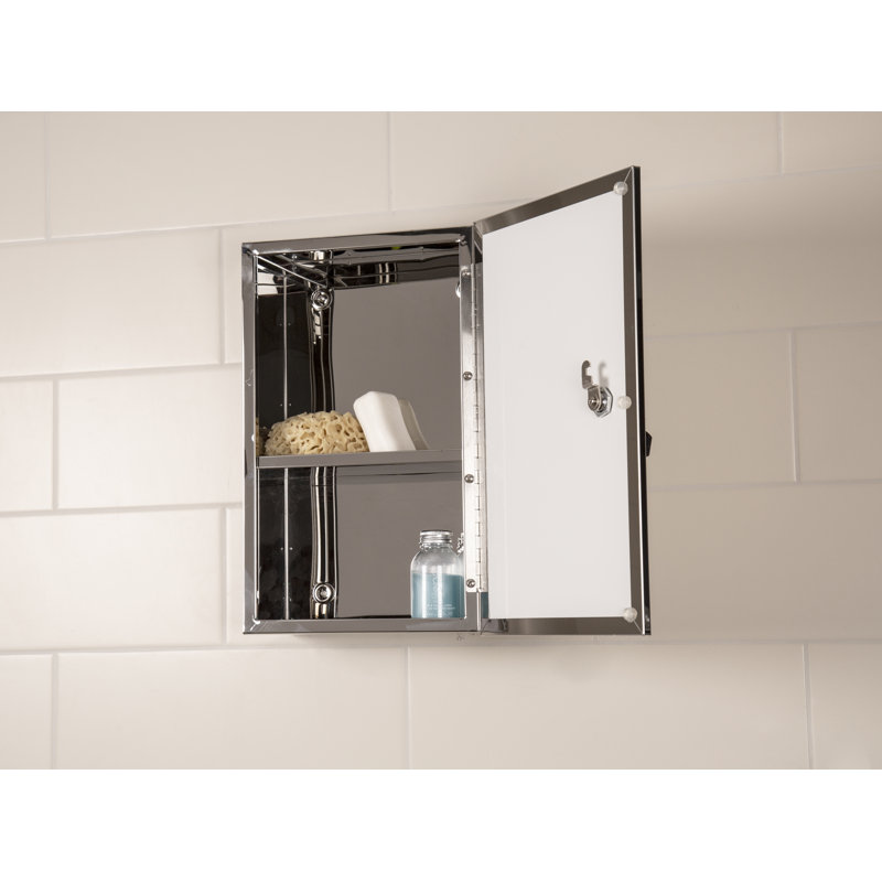 Fife 245.11mm W 400.05mm H Surface Framed Medicine Cabinet Mirror 1 Fixed