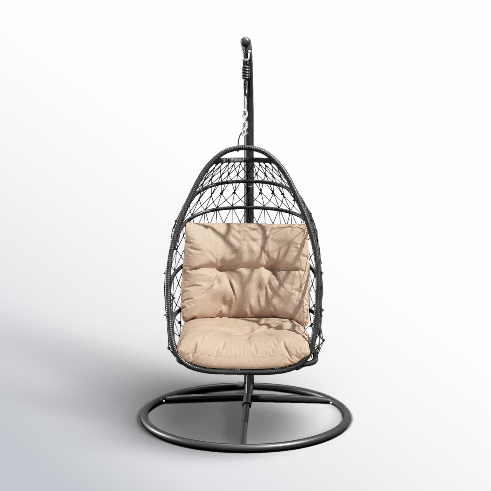 Barham Swing Chair with Stand, Black