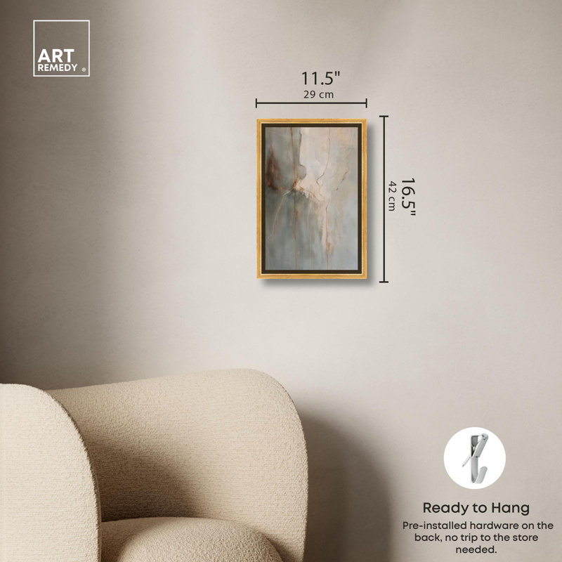 Toile «Fiery Traces II» par Art Remedy, Cadre doré, H 16 po x l 11 po