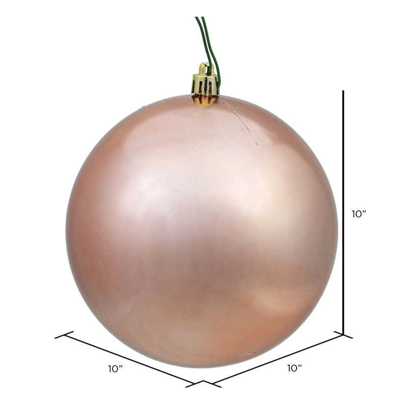 Holiday Décor Ball Ornament, 10", Rose Gold Shiny