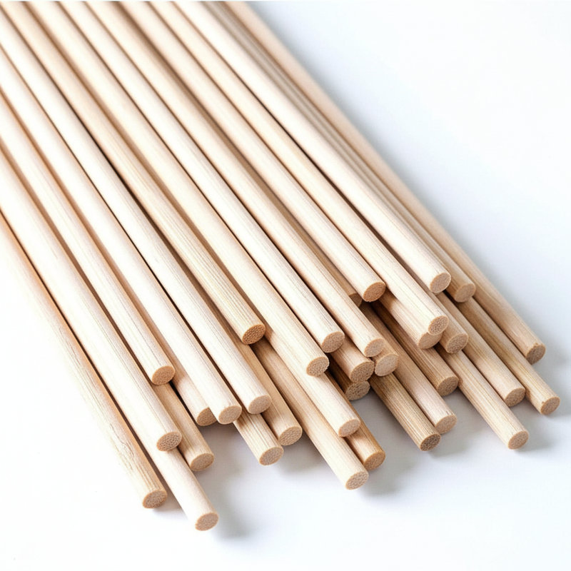 Assortiment de 50 goujons en bambou - 1/4 x 17,5 po, bâtons de bois pour bricolage