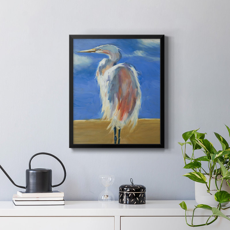 Toile encadrée de qualité supérieure Blue Heron - prête à être accrochée, Noir, H 24 po x l 20 po