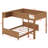 Full XL Over Full XL Wooden Bunk Bed With Built-In Storage Shelf & Ladder-422782843