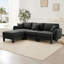 Canapé modulaire convertible en L à 3 places Boucle Fabric avec accoudoirs en forme de coquillage et repose-pieds amovible-380015474