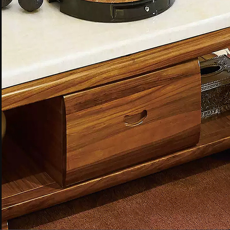 European-style carved natural marble coffee table