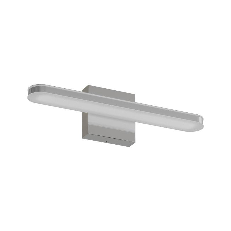 Applique murale de salle de bain moderne à DEL à intensité variable avec miroir chromé, H 4,3 po x l 15,7 po x P 3,3 po