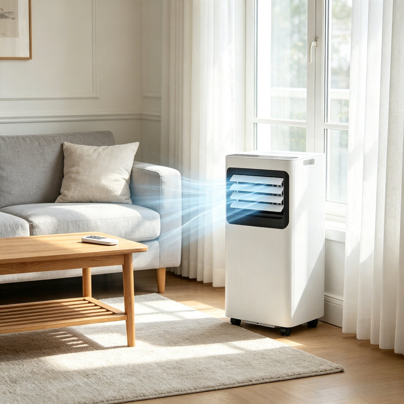 Climatiseurs portatifs 10000 BTU 3-en-1 Froid / Ventilateur / Déshumidificateur, 450 pieds carrés Couverture en pi, télécommande + DEL, sommeil et minuterie 24H pour le lit / le salon
