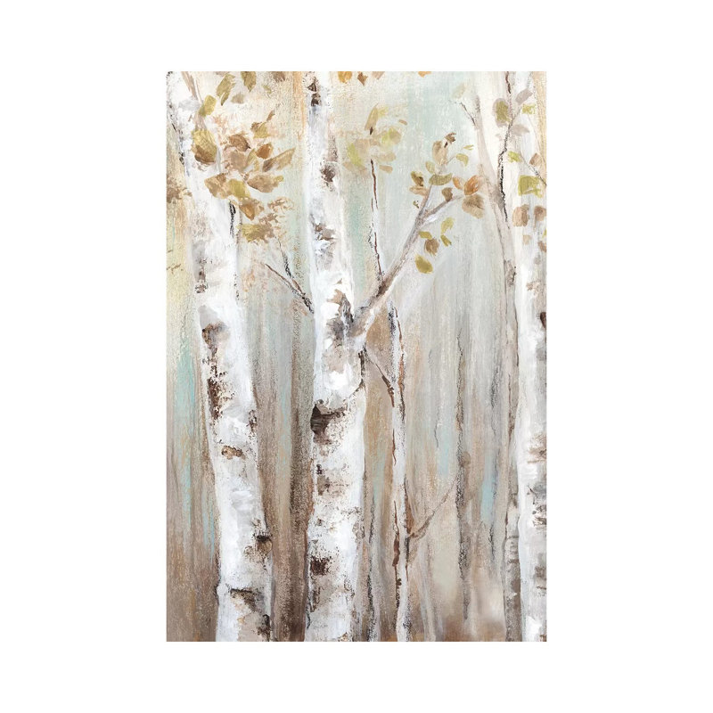 «Sunset Birch Forest I» par Eva Watts, reproduction d'art sur toile tendue, H 12 po x l 8 po x P 0,75 po