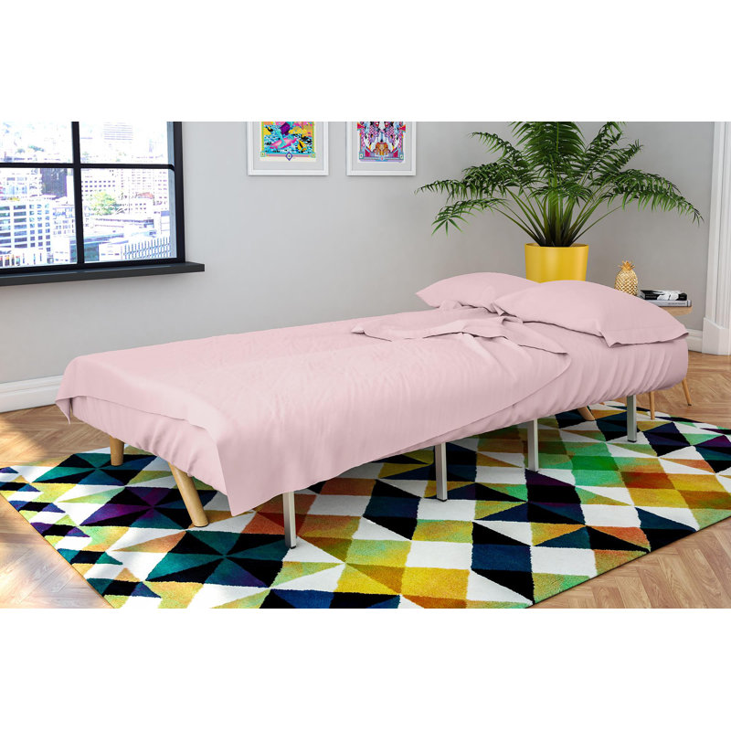 Twin Futon & Sleeper Sofa Microfiber Sheet Set, Pink