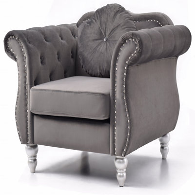 Dark Gray Transitional Chair