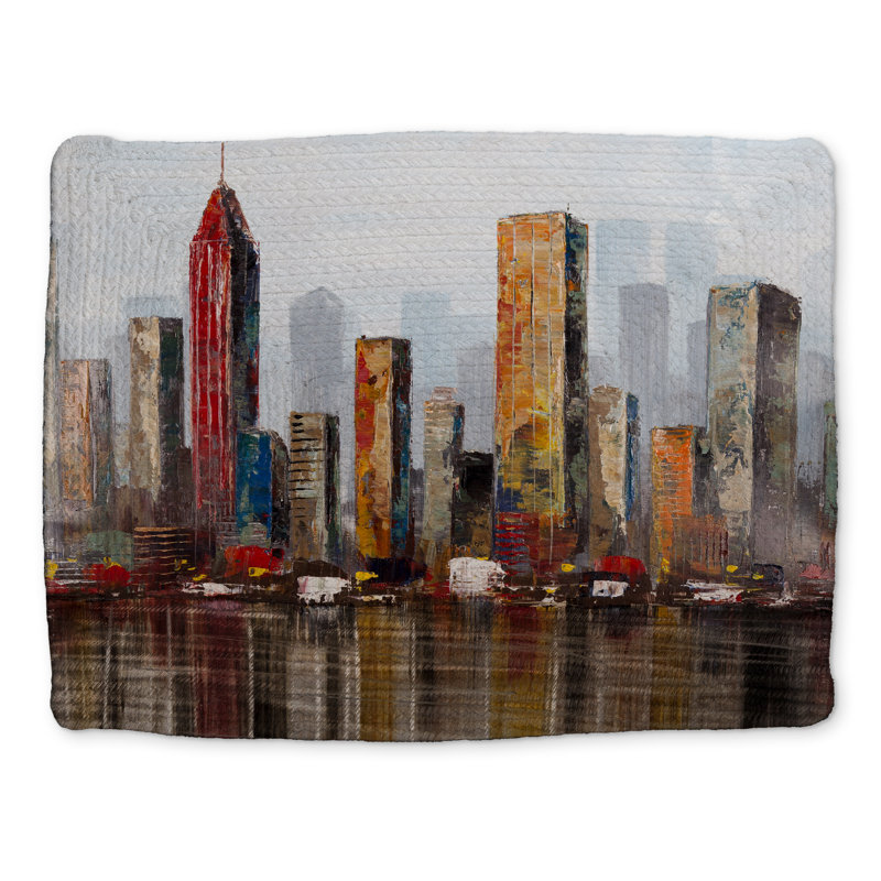 Rust City Braided Polyester Placemat | Industrial Brown Decor
