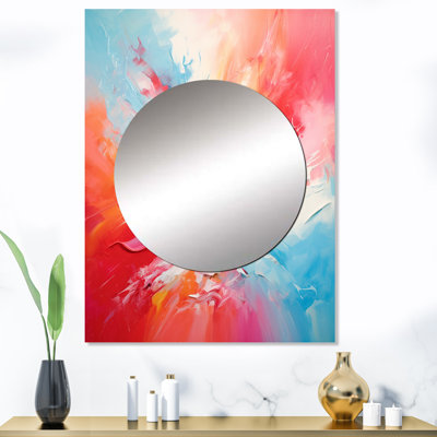 Kiondra coloré Mid Century Energetic EruTIONS III - miroir décoratif Mid-Century abstrait, miroir mural moderne Mid-Century, impression d'art en métal