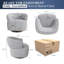 Fauteuil demi-tonneau, fauteuil de lecture rembourré, fauteuil d'appoint avec base à 360 degrés