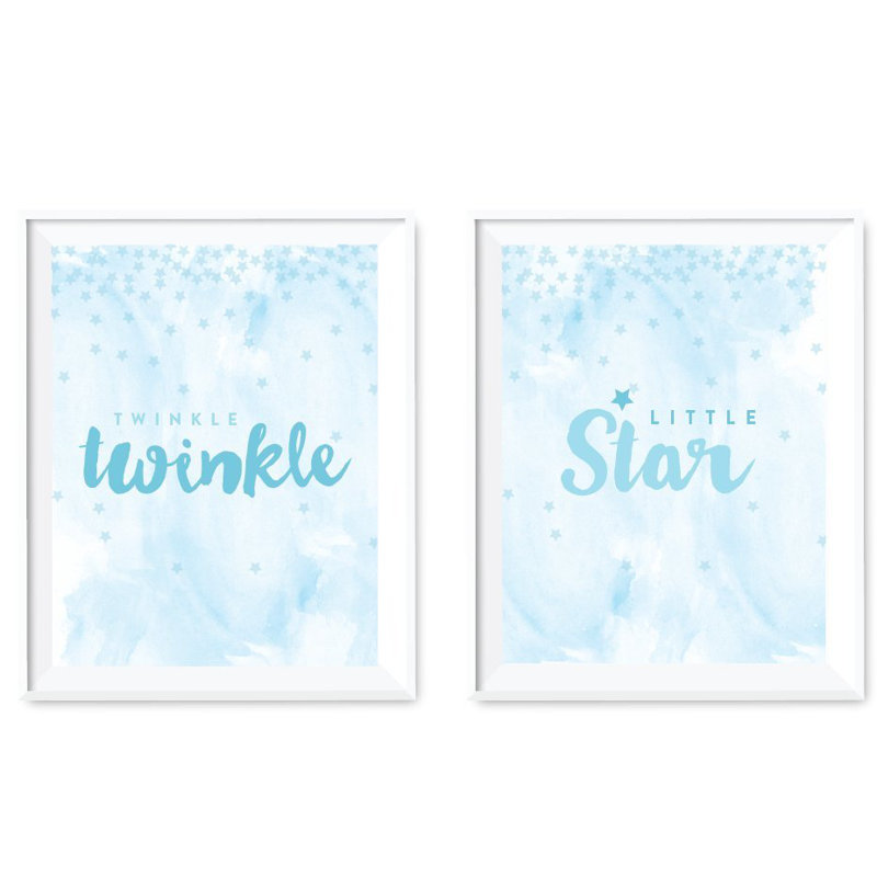 Ensemble de 2 pièces "twinkle twinkle little star" pour chambre d'enfant