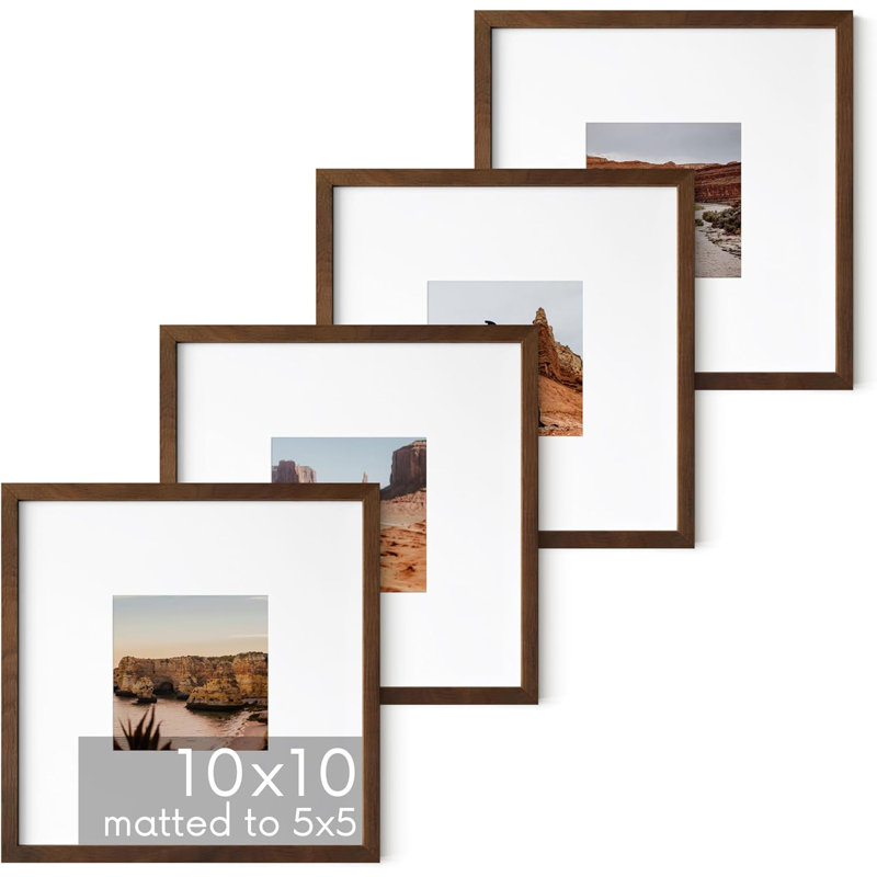 Cadre photo en bois massif  - ensemble de 4, 8 x 8