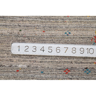 Handmade Striped Gabbeh Square Area Rug 10x10