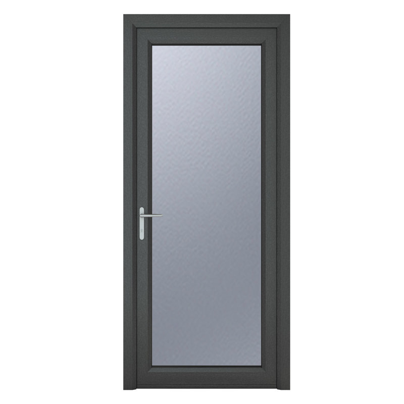 Upvc Single Door, 209cm H x 84cm W x 7cm D, Right Hand/Inswing, Grey