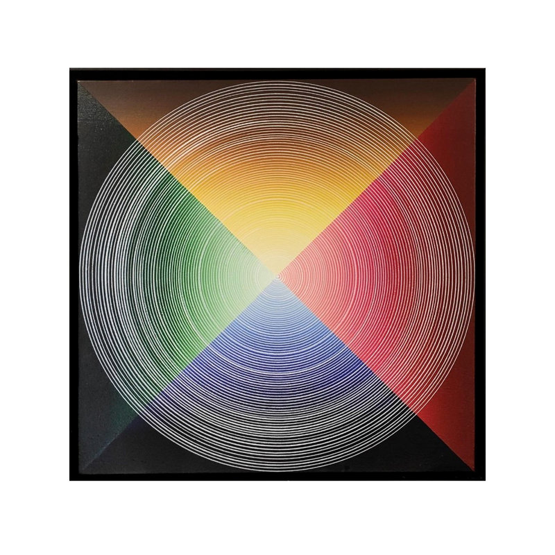 Peinture acrylique à couleurs vibrantes et pyramides colorées par Ghanshyam Gupta
