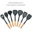 Ensemble de spatules en silicone avec poignées en bois, collection d'ustensiles de cuisine antiadhésifs 7 pièces comprenant des cuillères, un Turner et une louche pour la cuisson et la cuisson