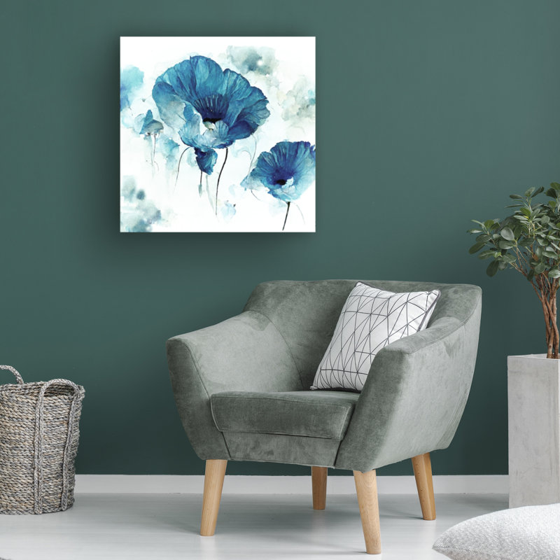 Œuvre sur toile «Coquelicots bolognais», H 14 po x l 14 po