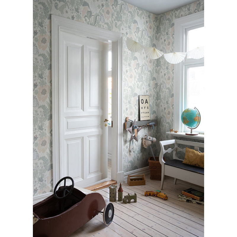 Mackenzie Floral Roll, Light Gray