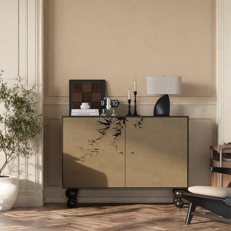 Armoire décorative à deux portes en pin massif