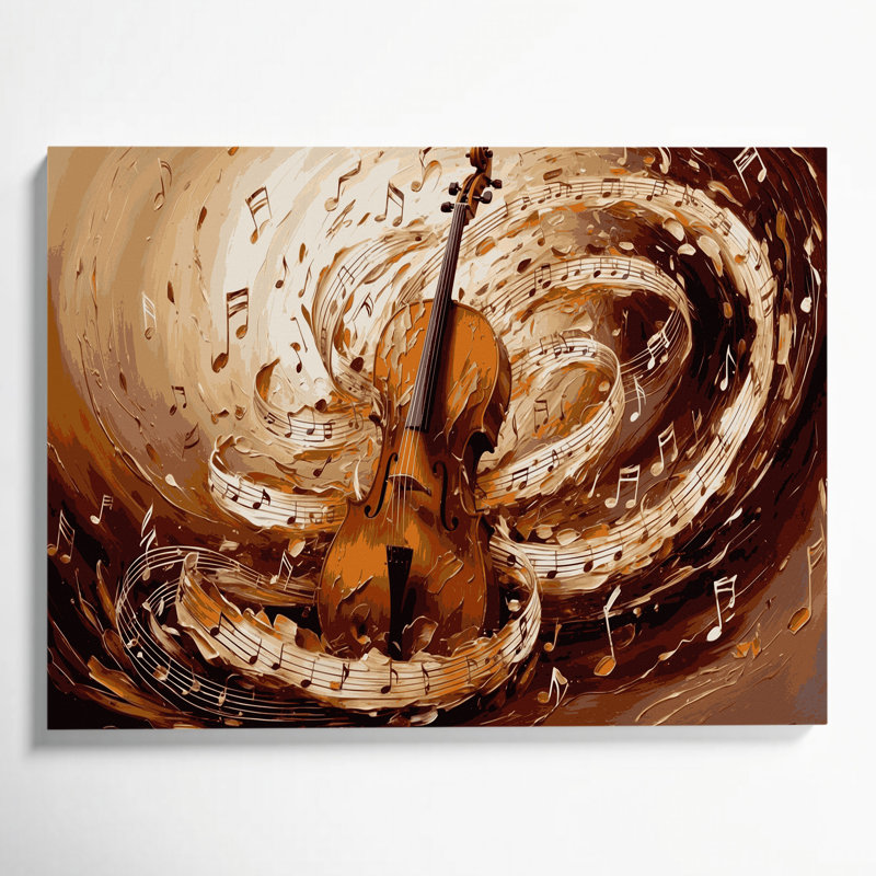 «Music Cello Brown», art mural sur toile, H 8 po x l 10 po
