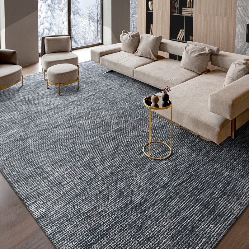 Tapis rectangulaire en laine / viscose noué à la main, Rectangle 6 pi x 9 pi