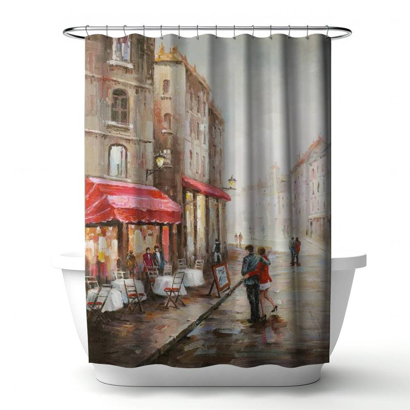 Shower Curtain ST18 – Polyester Shower Curtain, Dye Sublimation Print, 71" W × 74" L