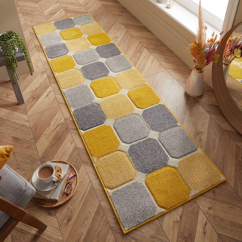 Enoch Geometric Area Rug, Runner 60 x 230cm