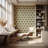 Retro Tiki Palm Trees - Linen Wallpaper-132843175-132843177