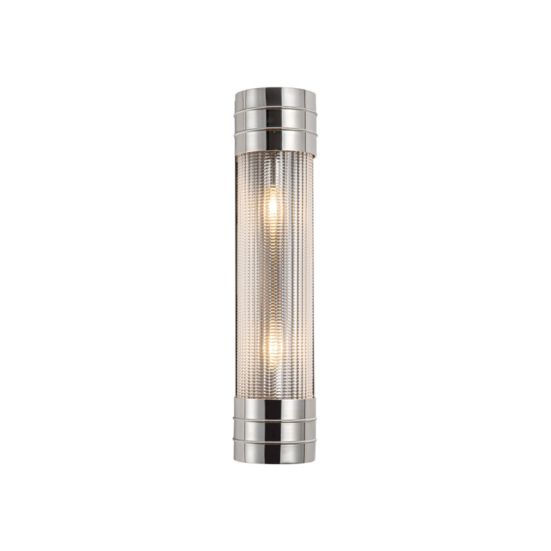 Éclairage pour meuble-lavabo 2 lumières Willard, Nickel poli, Prismatique transparent