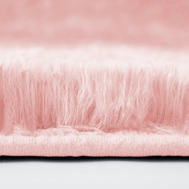 Round Solid Colour Shag 120cm X 120cm Area Rug