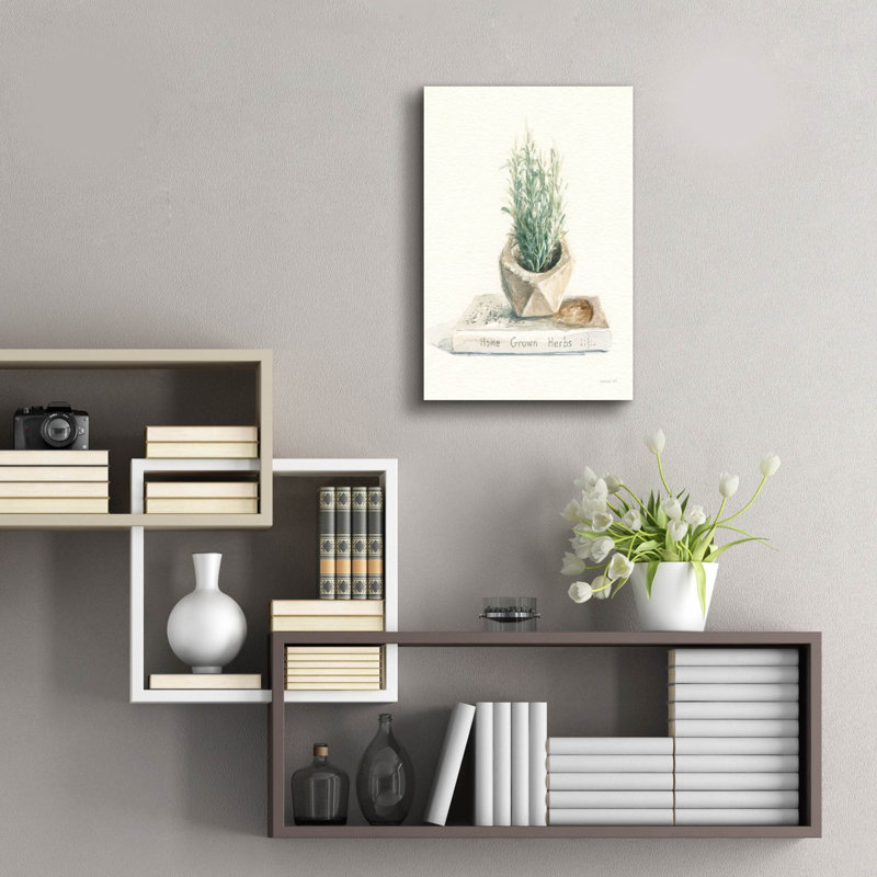Art mural en verre acrylique 16 po x 24 po «Grown At Home 1 Cream» par Danhui Nai