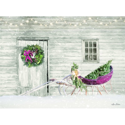 Vieille ferme de Noël - reproduction sur toile tendue