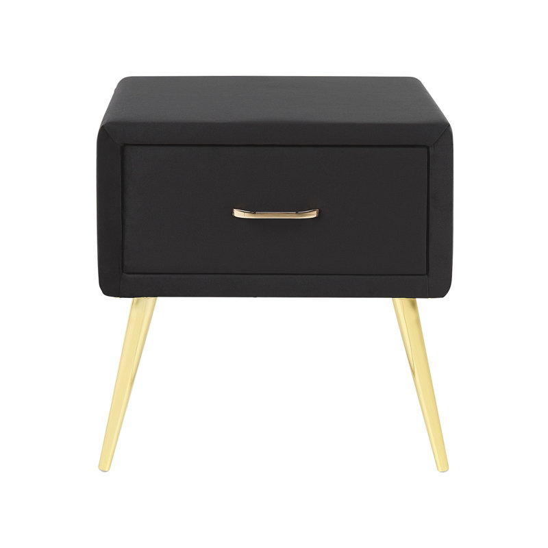Flossie 46 cm W Bedside Table, Black