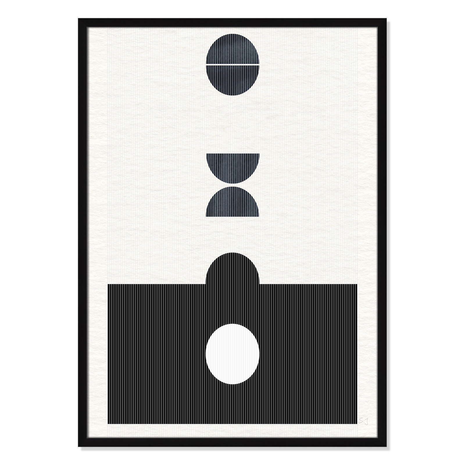 Eclipse I by Susan Jill, 35.5" H x 25.5" W x 0.75" D, Satin Black Framed