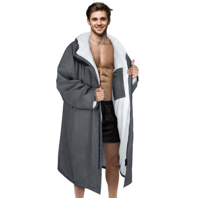 Catalonia Swim Parka, Waterproof Jacket, Warm Poncho Robe, Winter coat