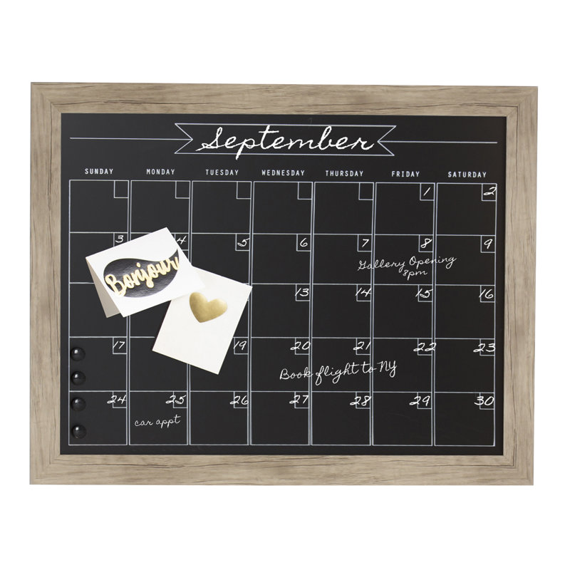 Brucie Magnetic Wood Chalkboard, Rustic Brown, 2' H x 2'6" W