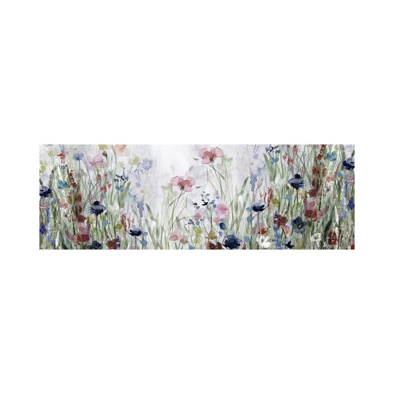 «Wildflower Fields On Canvas» par Carol Robinson, reproduction, H 24 po x l 72 po x P 1,5 po, Toile tendue
