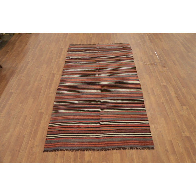 Tapis rayé en laine 5 x 9
