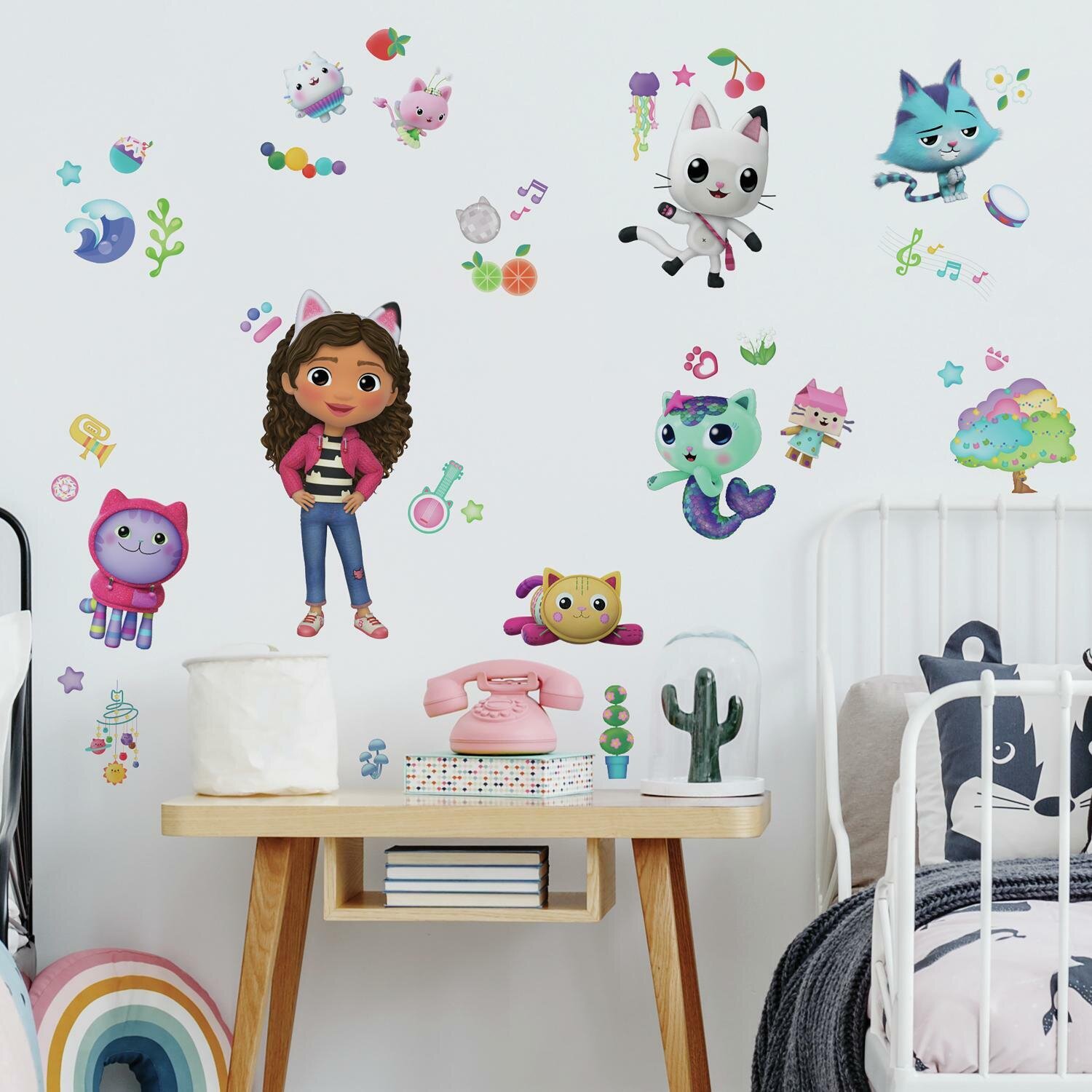Gabby's Dollhouse Wall Sticker Gabby and Pandy Sat Down Personalised Name  Wall Art Kids Decal 