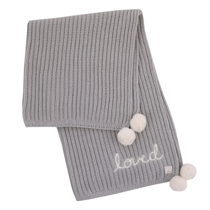 Couverture pour bébé à pompons super doux avec broderie NoJo