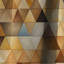 Beige et brun rustique Triangle Vision - Rideau occultant en velours géométrique abstrait - 1 panneau-107536093