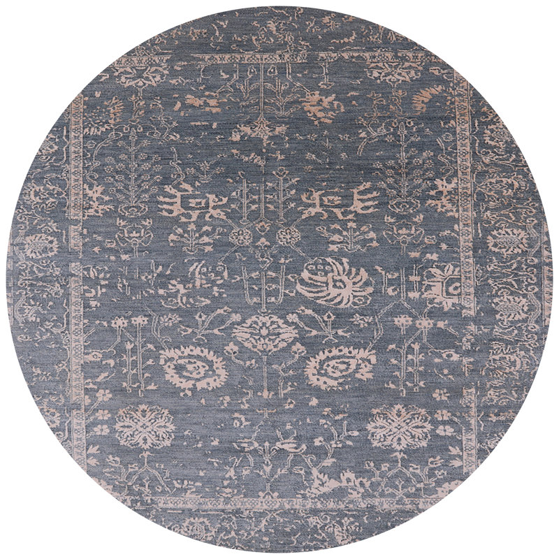 Tapis oriental brun clair / bleu Hainesville, Rond 8 pi