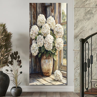 Paysage d'hortensias dans la brise d'été - art mural hortensias