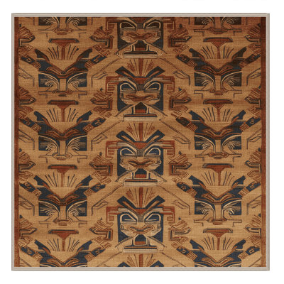 Tapis art déco brun lavable à la machine