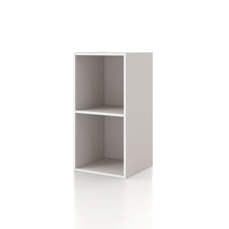 Bibliothèque de rangement empilable, 2 cubes, Grège