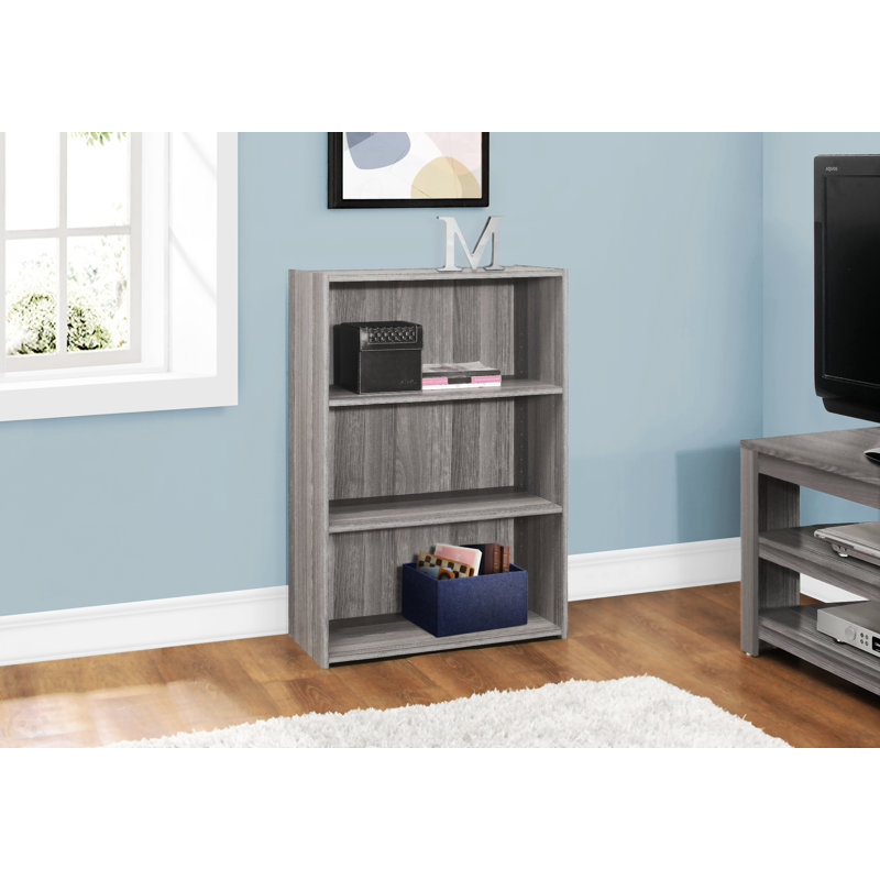 Étagère à livres Jesscia Zora, 36 po, 3 tablettes, (3 Shelves) 35.5" H x 24.75" W x 11.75" D, Gris